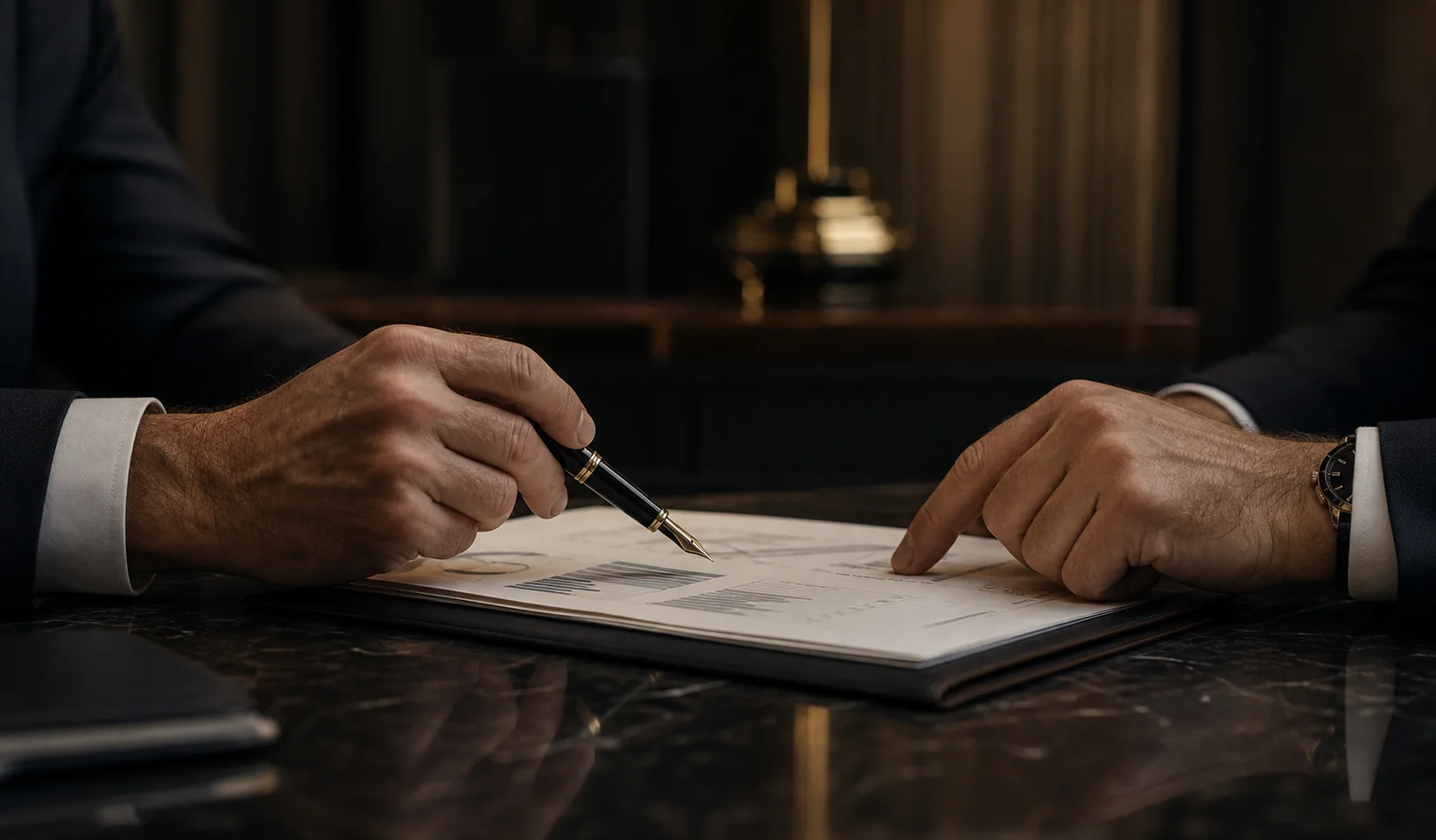 Professional reviewing an investment mandate