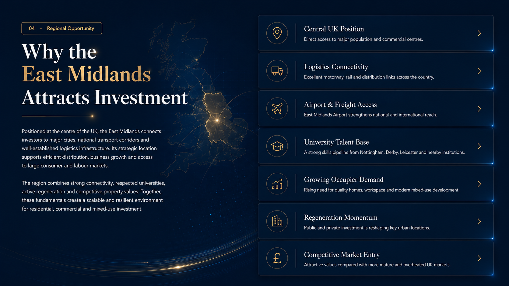 Why the East Midlands attracts investment