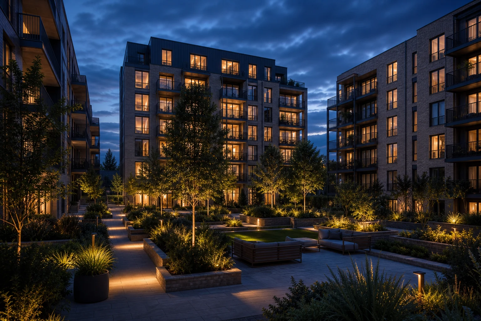 High-quality mixed-use residential development and landscaped public realm